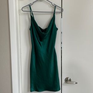Green Satin Dress